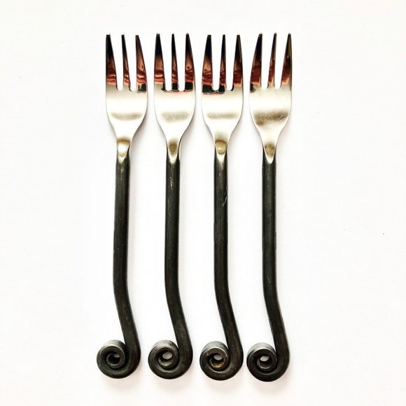 Cocktail/Seafood Fork Treble Clef (Stainless) by GOURMET SETTINGS Set of 4 - Picture 1 of 9